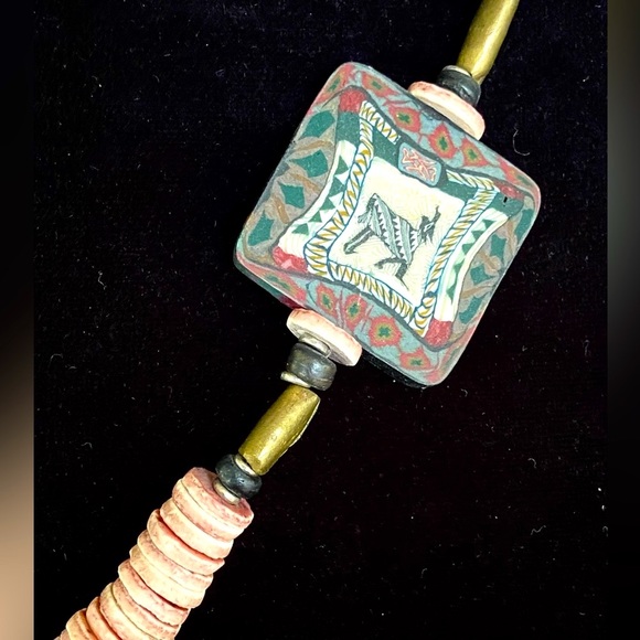 Rare Polymer Clay Necklace Animal Design. Artist Handcrafted Museum Exceptional! - Picture 4 of 9